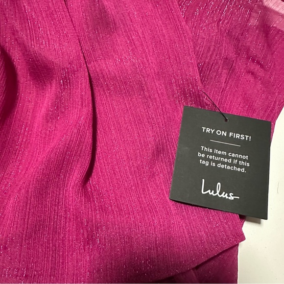 Lulu’s Tier For the Drama Magenta Purple Lurex Tiered Midi
Dress - Picture 15 of 16